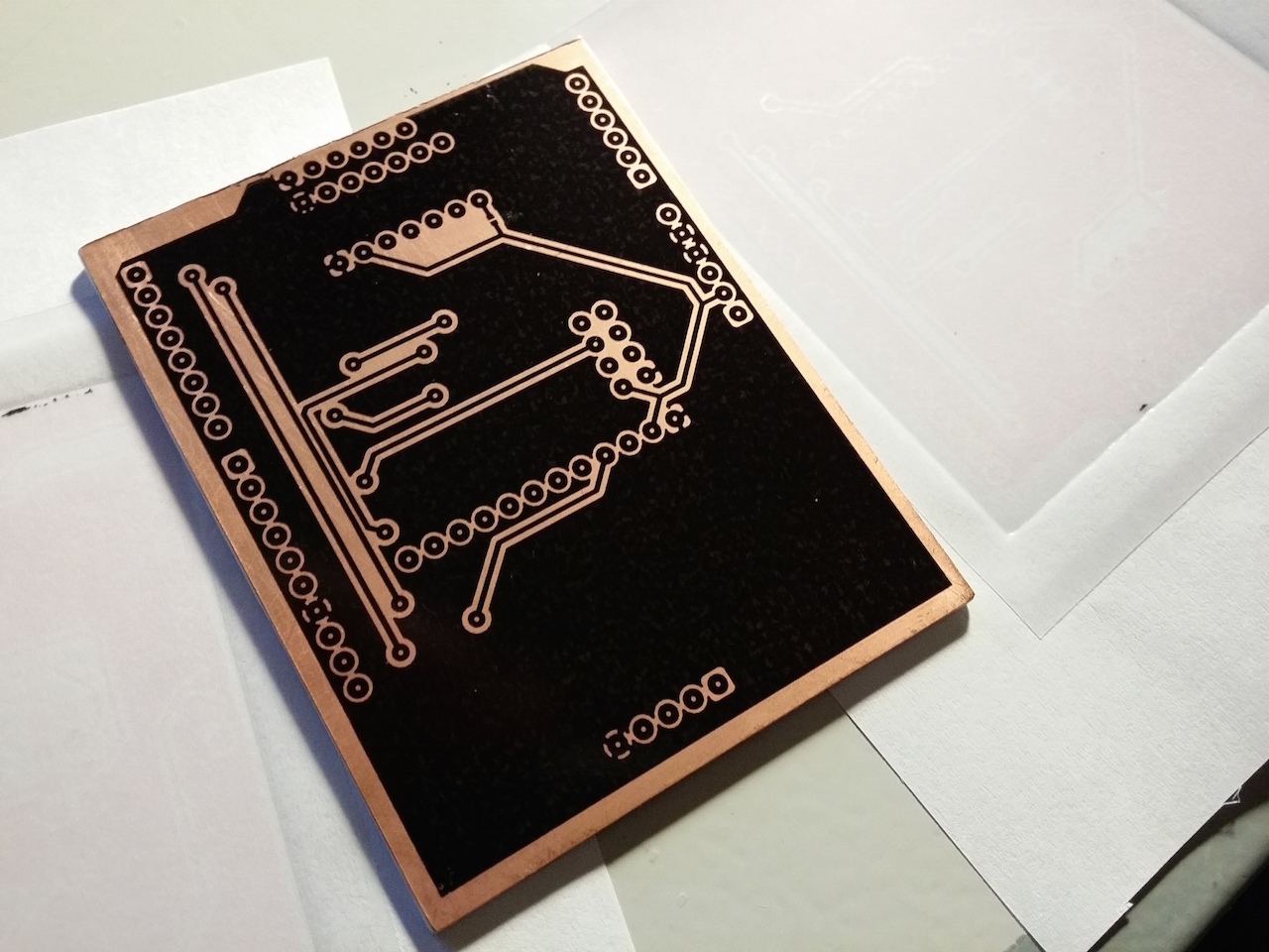 Toner auf der Platine
